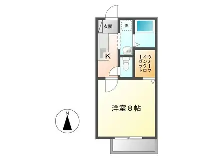 ジュネス大黒(1K/2階)の間取り写真