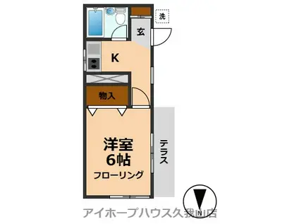 コーポ金沢(1K/1階)の間取り写真