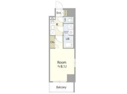 エスリード上前津LIVIA(1K/12階)の間取り写真