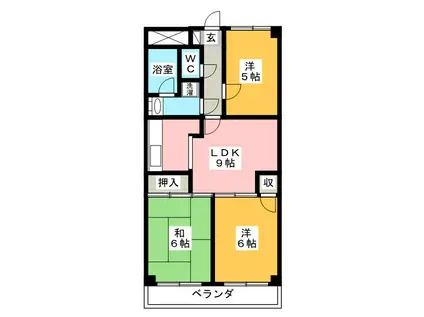 カーサエスペランサ(3LDK/2階)の間取り写真