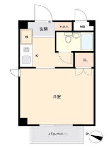 ロマネスク長田(ワンルーム/3階)の間取り写真