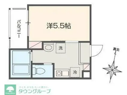 MELDIA矢部(1K/3階)の間取り写真