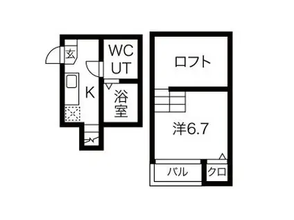 アストリア名駅(1K/1階)の間取り写真