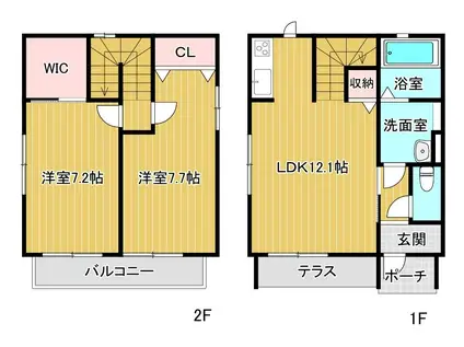 エテルノ・ヴェルデ(2LDK/1階)の間取り写真