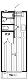 飛鳥井ビル(1K/2階)の間取り写真