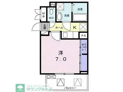 グラン ジェルメ(1K/2階)の間取り写真