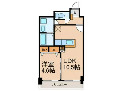 ル・セレクト山王(1LDK/2階)の間取り写真