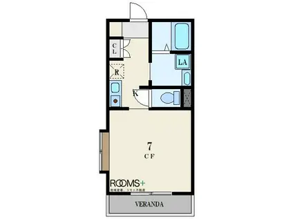 LYDIAN(ワンルーム/2階)の間取り写真