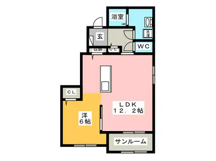 アロッジオ III番館(1LDK/1階)の間取り写真