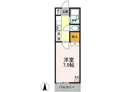 メゾン本庄 B棟(1K/1階)の間取り写真