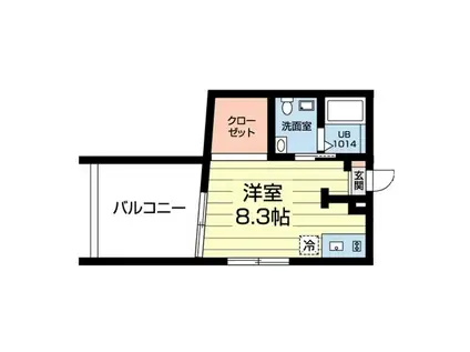 フーゴ四谷(ワンルーム/4階)の間取り写真