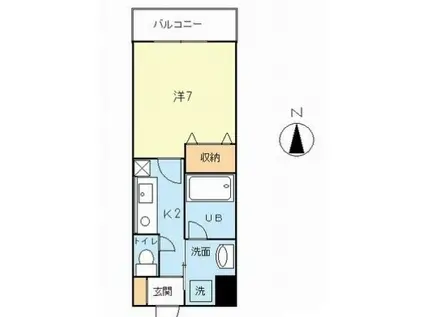 ボヌール(1K/7階)の間取り写真