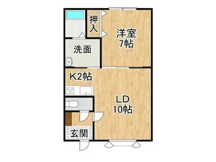 スペースVI(1LDK/1階)の間取り写真