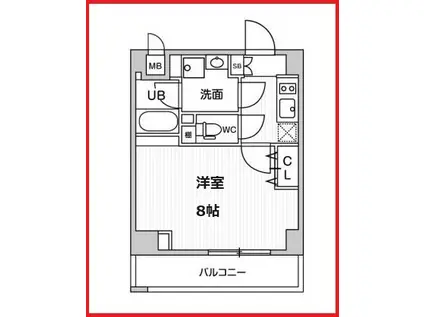 オルタナ菊川II(1K/2階)の間取り写真