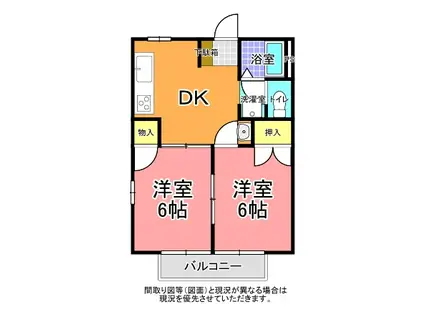 コート・ドミール(2DK/1階)の間取り写真