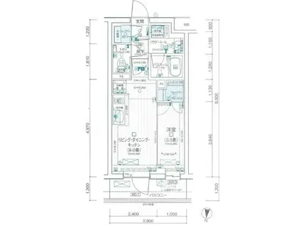 パレステージ練馬III(1LDK/3階)の間取り写真