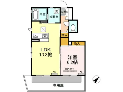 グラン・メゾン大石(1LDK/1階)の間取り写真