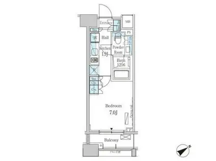 パークアクシス横浜山下町(1K/9階)の間取り写真