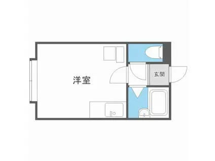 元町南ヴィレッジII(ワンルーム/1階)の間取り写真