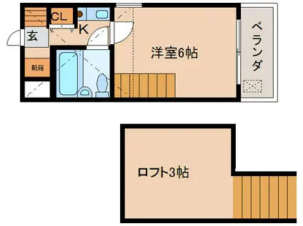 CP21川之上町(1K/3階)の間取り写真