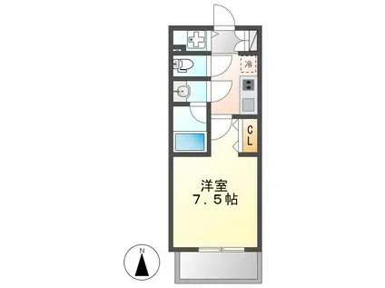 ブランシエスタ東別院(1K/7階)の間取り写真
