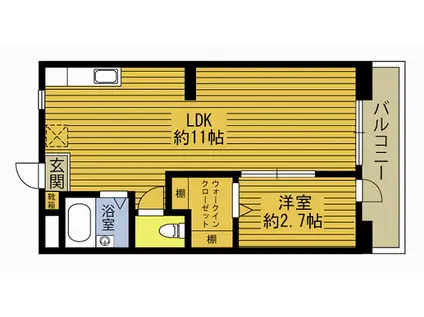 シャングリラ猪野(1LDK/3階)の間取り写真