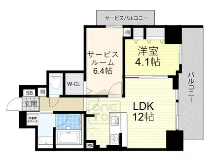 ラヴィベール江坂(2LDK/3階)の間取り写真