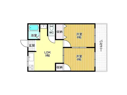 メゾン平野(2DK/2階)の間取り写真