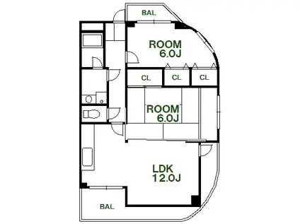 カサ・ラピュータ(2LDK/3階)の間取り写真
