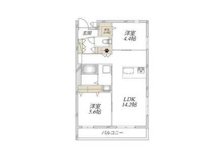 コルトン吉祥寺(2LDK/2階)の間取り写真