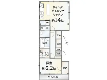 スカーレットなかやIV(1LDK/1階)の間取り写真