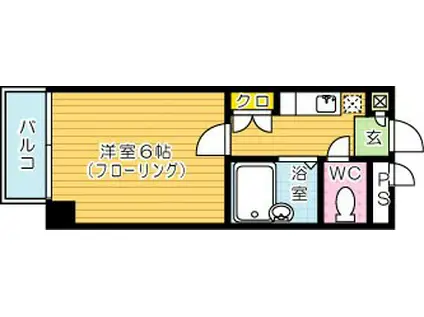 工大前アベニュー(1K/4階)の間取り写真