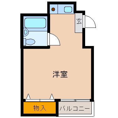 タカミビル(1K/3階)の間取り写真