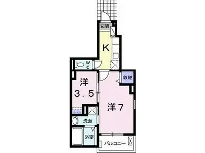 ディア レジデンス(1K/1階)の間取り写真