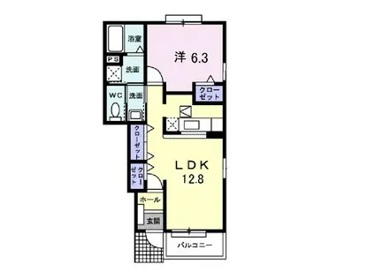 サンリット・ハウス(1LDK/1階)の間取り写真