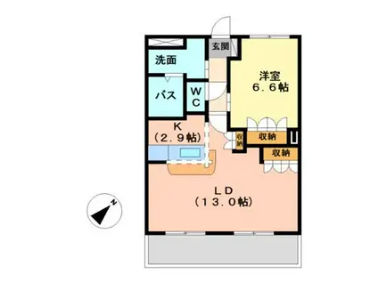 CALM PLACE(1LDK/1階)の間取り写真