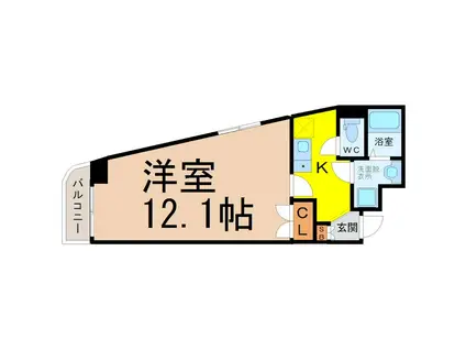 シティパーク矢場(1K/4階)の間取り写真