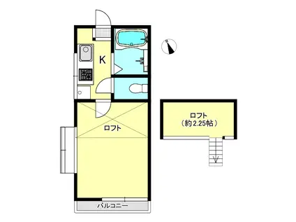 パレス西戸部(1K/1階)の間取り写真
