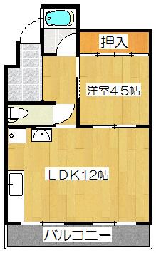 サンクレオ西野(1LDK/1階)の間取り写真