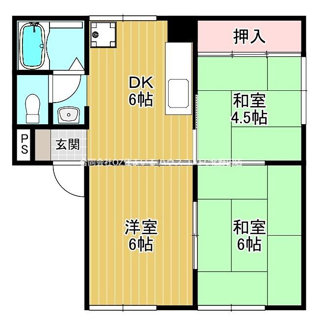 ハイツ林(3DK/1階)の間取り写真