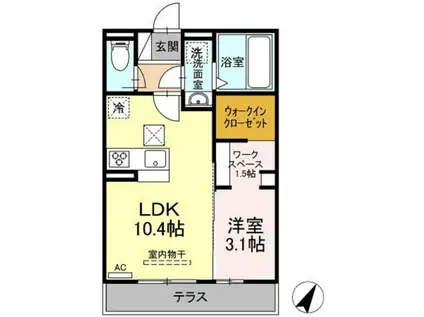 ぴりか/ひより ぴりか(1LDK/1階)の間取り写真