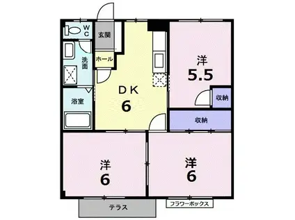 プレジデントハイツ平原(3DK/1階)の間取り写真