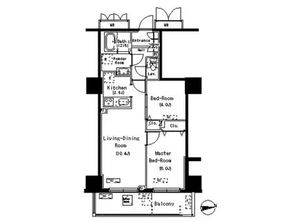 パークアクシス元浅草ステージ(2LDK/14階)の間取り写真