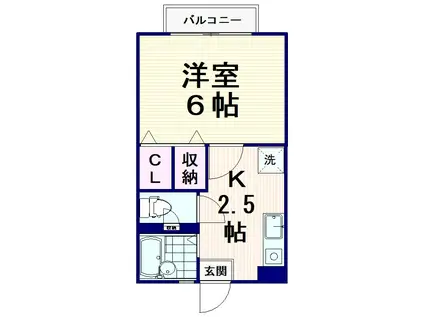 クレールドムレ(1K/2階)の間取り写真