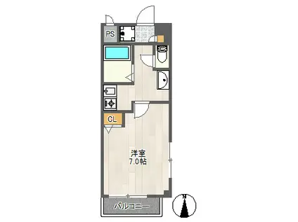 レクシア京橋TRES(1K/3階)の間取り写真