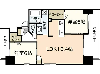 グレイスコート昭和町マンション(2LDK/2階)の間取り写真