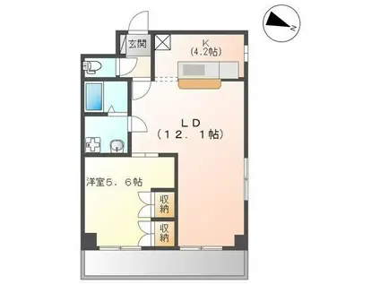 イーストエルズ(1LDK/2階)の間取り写真