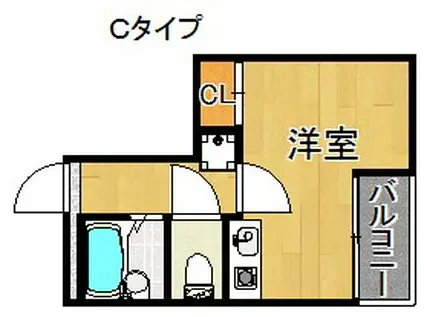 ナニワIII番館(ワンルーム/3階)の間取り写真