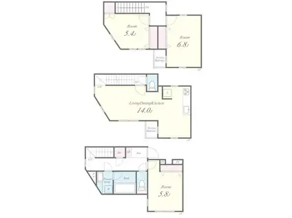 MI PATIO A棟(3LDK/1階)の間取り写真