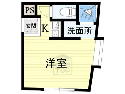 昭栄ビルNO9(ワンルーム/1階)の間取り写真